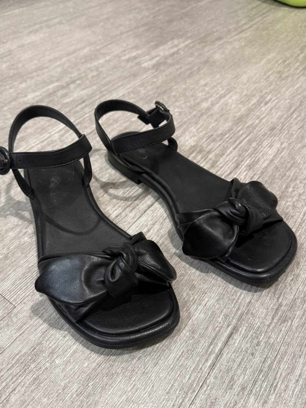 Ted Baker London Black Knotted Bow Ankle-Strap Sandals